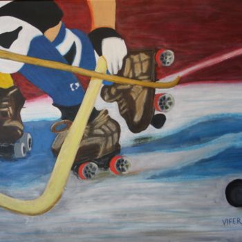 Pintura intitulada "hockey 3" por Vifer, Obras de arte originais, Acrílico