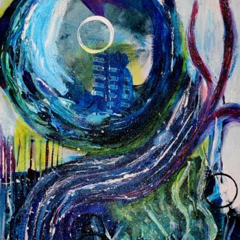 Painting titled "A cidade e as selvas" by Vifer, Original Artwork, Acrylic