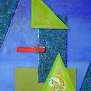 Schilderij getiteld "The jewel & geometr…" door Vifer, Origineel Kunstwerk, Acryl