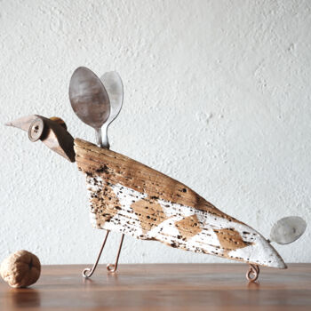 Sculpture titled "Cugiarot" by Daniela Vignati, Original Artwork, Wood