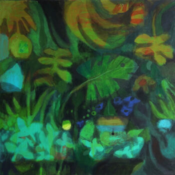 Картина под названием "Soul jungle" - Daniela Vignati, Подлинное произведение искусства, Акрил Установлен на Деревянная рама…