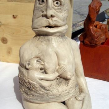 Sculpture intitulée "maman et moi" par Isabelle Vigo, Œuvre d'art originale