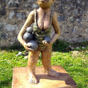 Sculpture titled "" mes baballes"" by Isabelle Vigo, Original Artwork, Ceramics