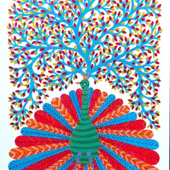 제목이 "Gond Painting41"인 미술작품 Vijay Kumar Shyam로, 원작, 아크릴