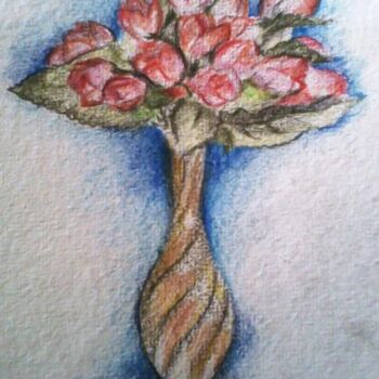 Painting titled "flower vase..." by Vijay S, Original Artwork, Oil