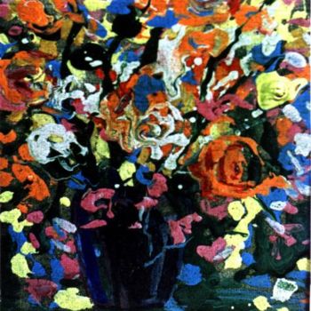 Картина под названием "синяя ваза" - Кострицкий Владимир, Подлинное произведение искусства