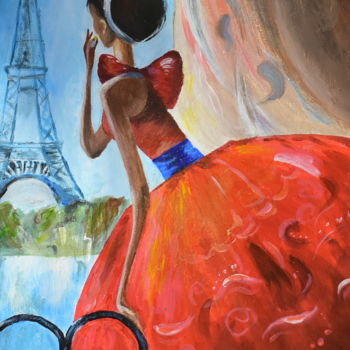 Картина под названием "Париж" - Виктория Гришина, Подлинное произведение искусства, Акрил