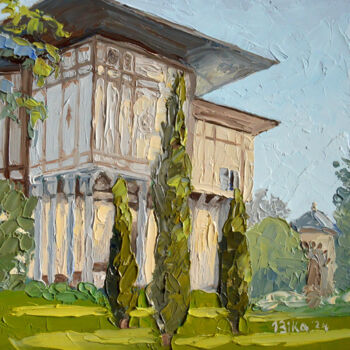 Painting titled "Mansion" by Viktoriia Slavinska, Original Artwork, Oil