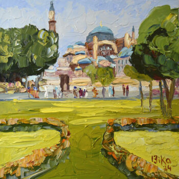 Schilderij getiteld "Ayasofya Mosque" door Viktoriia Slavinska, Origineel Kunstwerk, Olie
