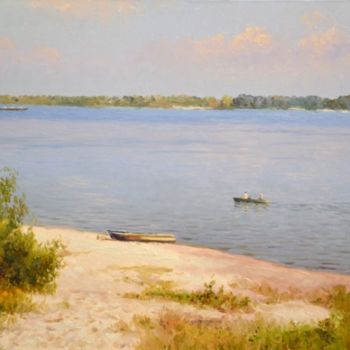 Painting titled "песчаный берег" by Vikentii Lukiianov, Original Artwork, Oil