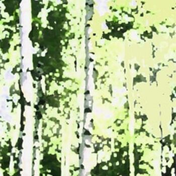 Painting titled "Birch's wood" by Viktor Kovbunov, Original Artwork