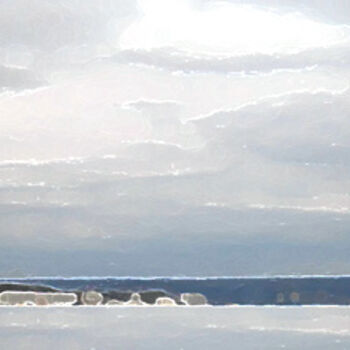 Painting titled "Winter sky" by Viktor Kovbunov, Original Artwork, Oil