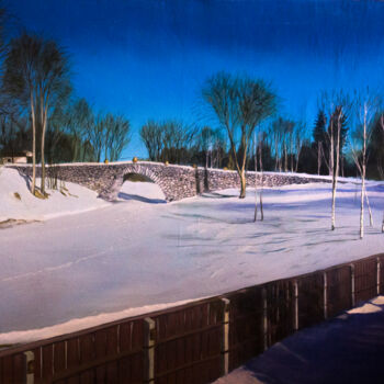Картина под названием "Вид на Чертов мост" - Виктор Тверсков, Подлинное произведение искусства, Масло