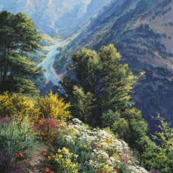 제목이 "Blossoming peaks"인 미술작품 Viktar Yushkevich Yuvart로, 원작, 아크릴