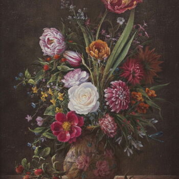 Painting titled "Flower symphony" by Viktar Yushkevich Yuvart, Original Artwork, Acrylic