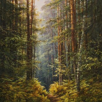 Peinture intitulée "Wisper of the forest" par Viktar Yushkevich Yuvart, Œuvre d'art originale, Acrylique