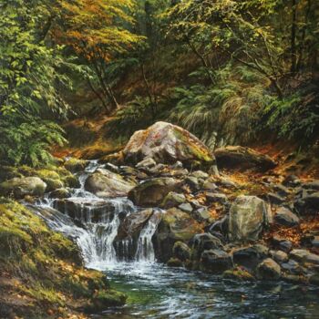 "By the forest stream" başlıklı Tablo Viktar Yushkevich Yuvart tarafından, Orijinal sanat, Akrilik
