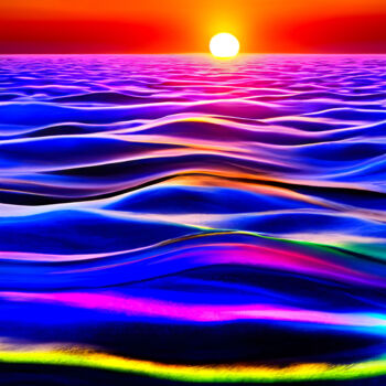 Digital Arts titled "Sunset" by Viktor Artemev, Original Artwork, Digital Painting