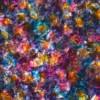 Digitale Kunst getiteld "Floral kaleidoscope" door Viktor Artemev, Origineel Kunstwerk, Digitaal Schilderwerk