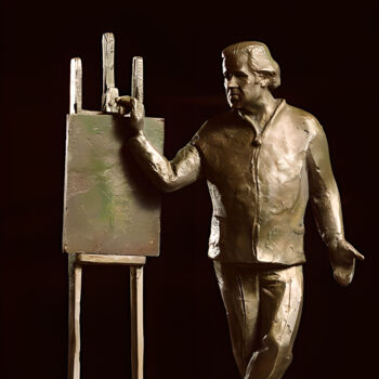 Sculpture intitulée "Портрет Сергея Добр…" par Viktor Bezumov, Œuvre d'art originale, Bronze