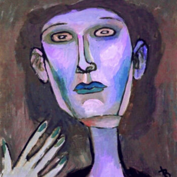 Pittura intitolato "Портрет дамы" da Viktor Bezumov, Opera d'arte originale, Olio