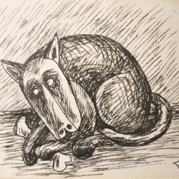 Drawing titled "Сон" by Viktor Bezumov, Original Artwork, Pencil Mounted on artwork_cat.
