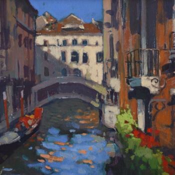 Painting titled "Balkonen von Venedig" by Viktor Grabar, Original Artwork, Gouache
