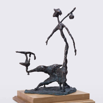 Sculptuur getiteld "Traveling peasant" door Viktor Konoval, Origineel Kunstwerk, Bronzen