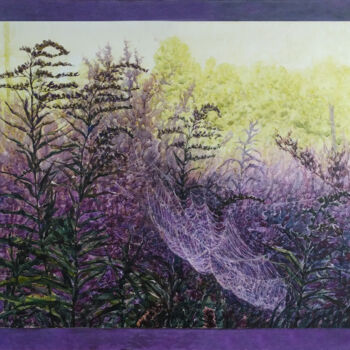 Malerei mit dem Titel "Spinnennetz" von Viktor Kovalyk, Original-Kunstwerk, Aquarell Auf Holzplatte montiert