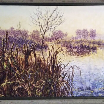 Painting titled "Herbstliche Motive" by Viktor Kovalyk, Original Artwork, Watercolor Mounted on Wood Stretcher frame