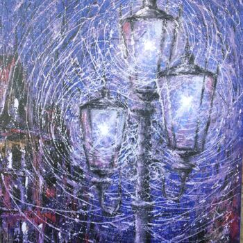 Картина под названием "городские фонари" - Viktor Kurson, Подлинное произведение искусства, Акрил