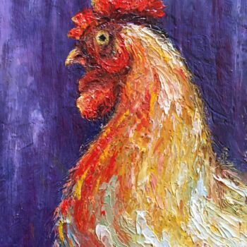 "miniature "rooster"" başlıklı Tablo Viktor Kurson tarafından, Orijinal sanat, Petrol