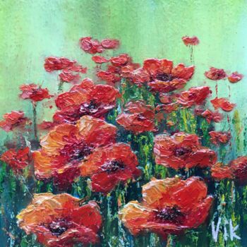 Pittura intitolato "Poppies 2" da Viktor Kurson, Opera d'arte originale, Olio