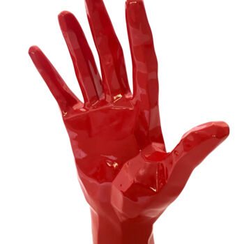 Escultura intitulada "Main rouge" por Viktor M, Obras de arte originais, Resina
