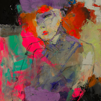 Malerei mit dem Titel "Unknown Lady" von Viktor Sheleg, Original-Kunstwerk, Öl
