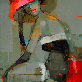 Painting titled "Favorite hat" by Viktor Sheleg, Original Artwork, Acrylic Mounted on Wood Stretcher frame