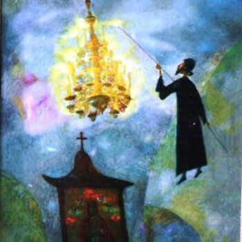 Pintura titulada "перед литургией" por Viktor Solodky, Obra de arte original, Oleo