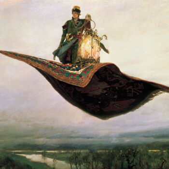 Schilderij getiteld "Le Tapis volant" door Viktor Vasnetsov, Origineel Kunstwerk, Olie