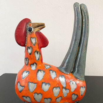 Sculpture intitulée "Funny Chicken" par Viktor Zuk, Œuvre d'art originale, Céramique