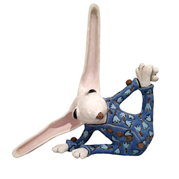 Скульптура под названием "Dreaming Rabbit-lar…" - Viktor Zuk, Подлинное произведение искусства, Керамика
