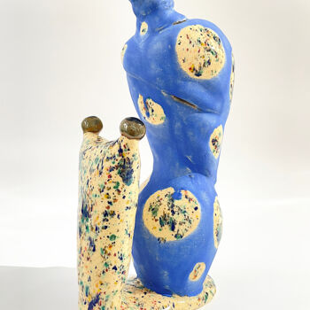 Sculpture titled "Funny Snail" by Viktor Zuk, Original Artwork, Ceramics