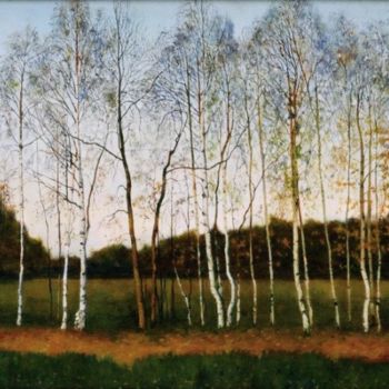 Pintura intitulada "Березы. Осень." por Viktor Egorov, Obras de arte originais