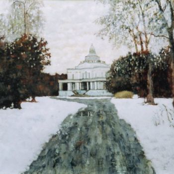 Painting titled "Катальная горка зим…" by Viktor Egorov, Original Artwork