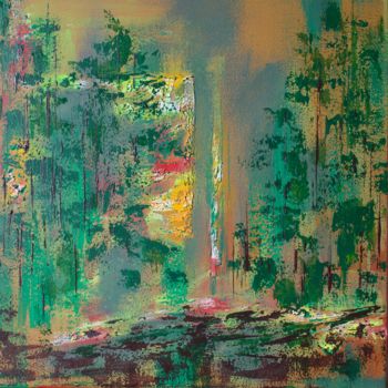 Painting titled "Abstract Landscape…" by Viktoria Ganhao, Original Artwork, Acrylic