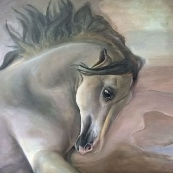 Painting titled "horse" by Viktória Déri, Original Artwork, Oil