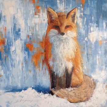 Ceramic Watercolor Palette and Brush Rest, Red Fox Face. the