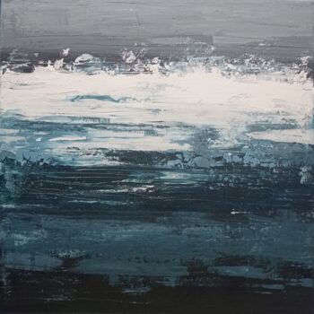 Pittura intitolato ""Ocean 1" acrylic p…" da Viktoriia Kerner, Opera d'arte originale, Acrilico Montato su Telaio per barell…