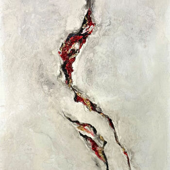Painting titled "Red scar" by Viktoria Kuprina, Original Artwork, Acrylic