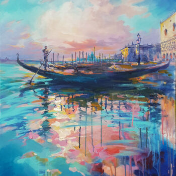 Painting titled "Painting Venice, la…" by Viktoria Lapteva, Original Artwork, Acrylic