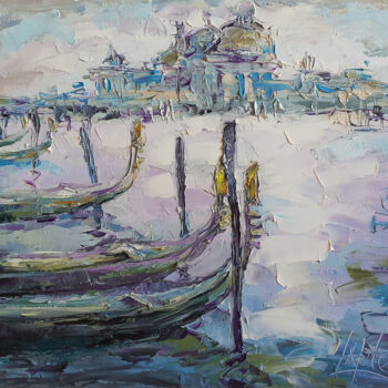 Pintura intitulada "Venice, landscape I…" por Viktoria Lapteva, Obras de arte originais, Óleo Montado em Armação em madeira